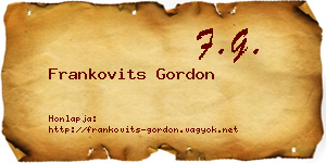 Frankovits Gordon névjegykártya